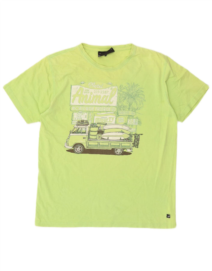 Camiseta gráfica para hombre Animal Top Algodón verde medio