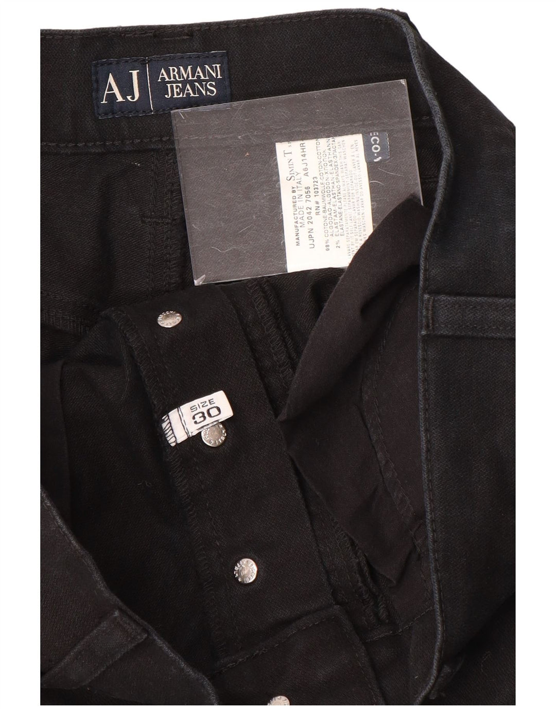 ARMANI Vaqueros rectos para hombre W30 L30 Algodón negro