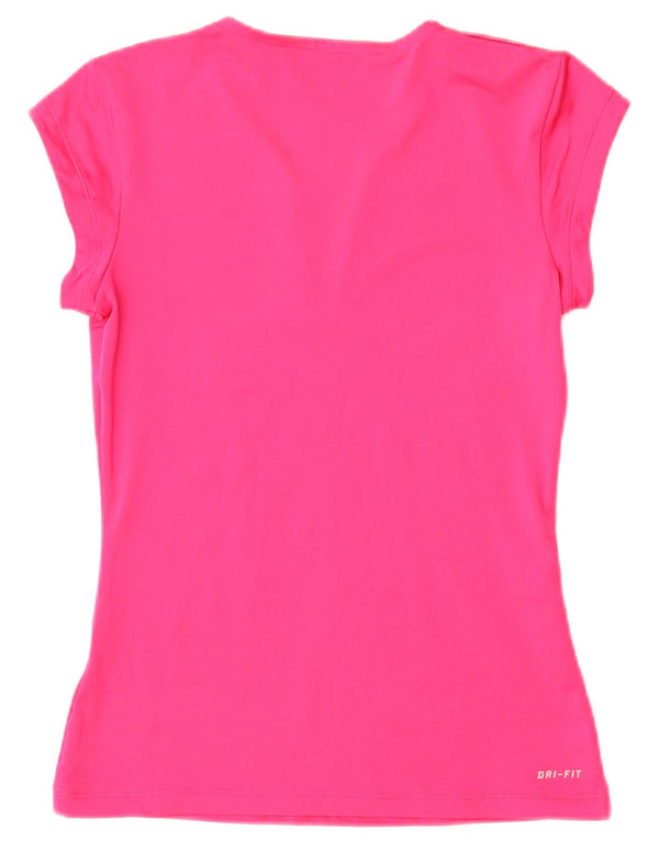 Nike Mujer Dri Fit Camiseta Top UK 8 Small Rosa