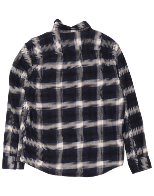 American Eagle Camisa de franela para hombre Algodón a cuadros azul marino mediano