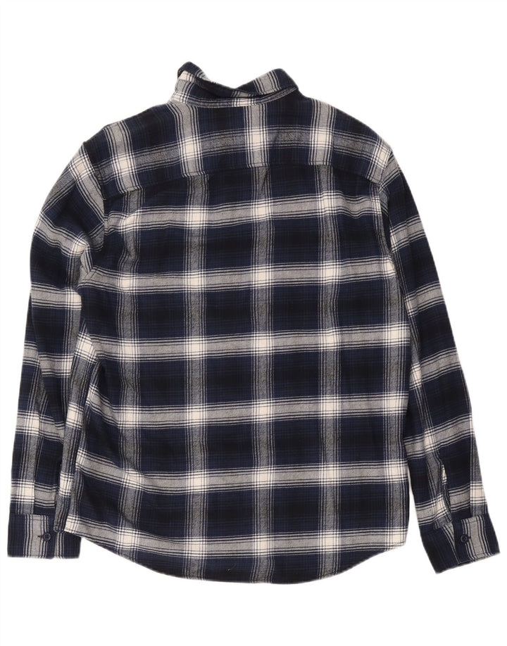 American Eagle Camisa de franela para hombre Algodón a cuadros azul marino mediano