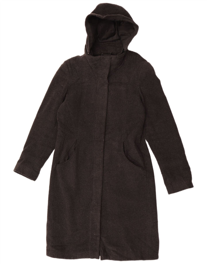 Topshop Abrigo con capucha para mujer UK 40 Lana moteada gris medio
