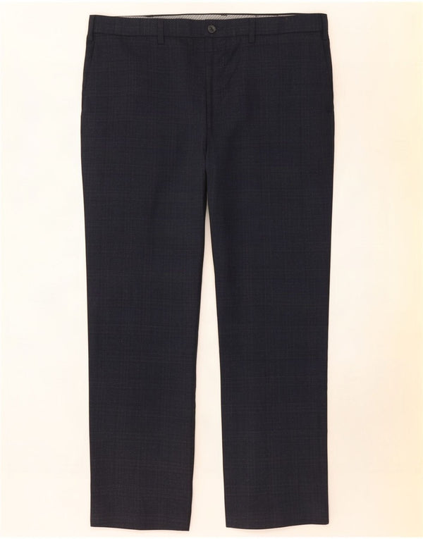 Marks & Spencer Pantalones casuales rectos para hombre W40 L29 Poliéster azul marino