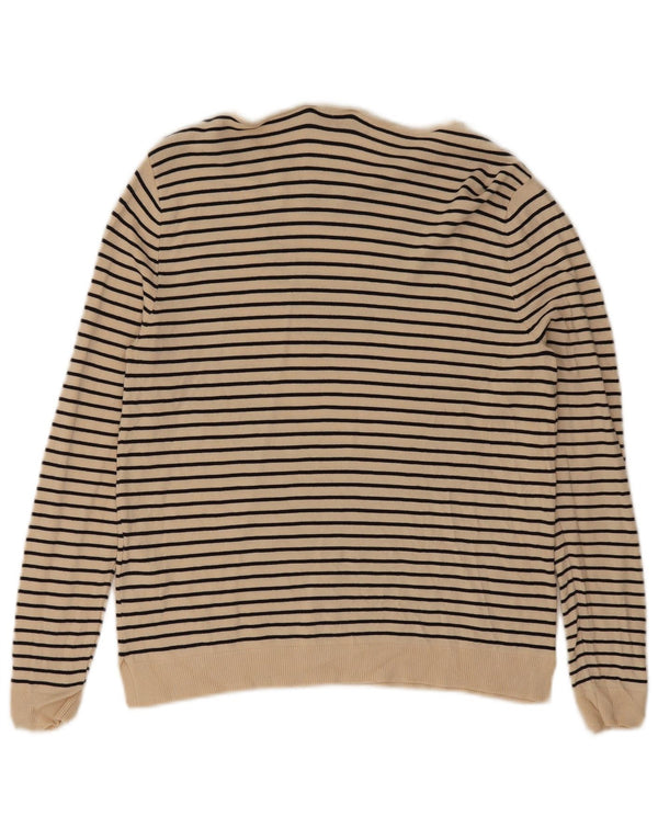Zara Mujer Cuello Barco Jersey Jersey Reino Unido 10 Pequeño Beige Rayas Náutico
