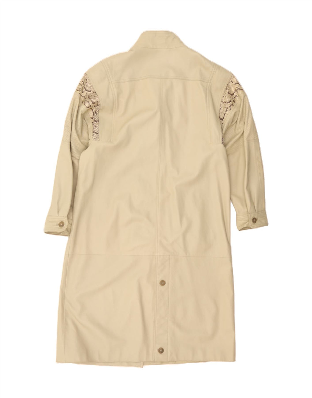 VINTAGE Abrigo de cuero para mujer Reino Unido 18 XL Beige