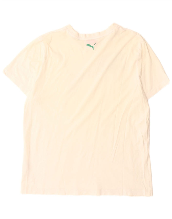 Puma - Camiseta gráfica para hombre, talla grande, algodón blanco