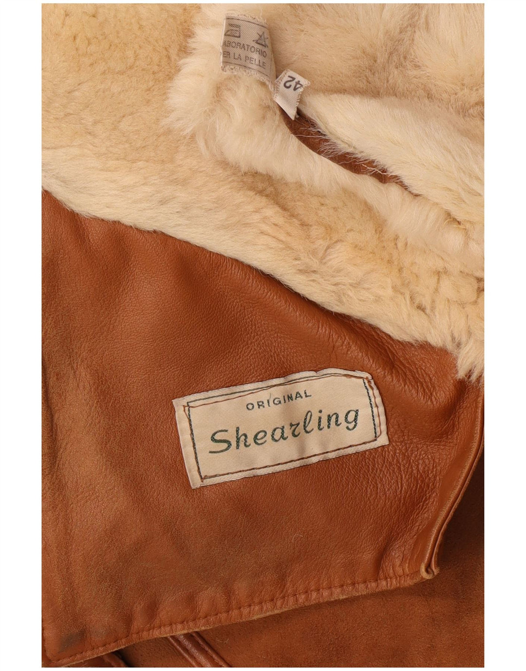 Chaqueta vintage de mujer shearling IT 42 Medium Beige Shearling