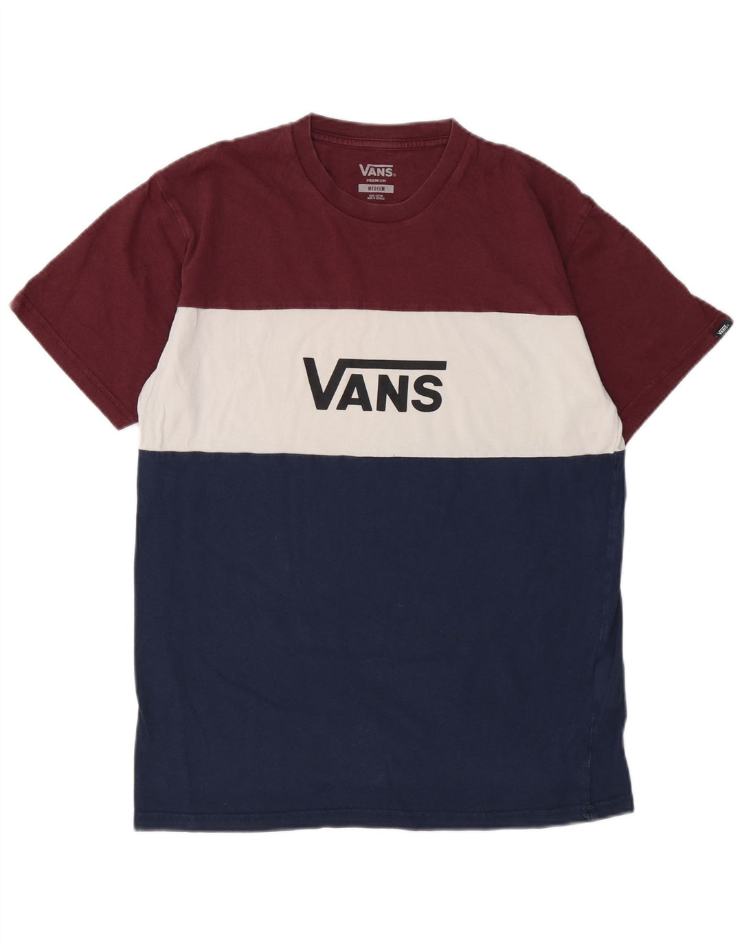 VANS Hombre Camiseta gráfica Top Medium Multicolor Colorblock Algodón