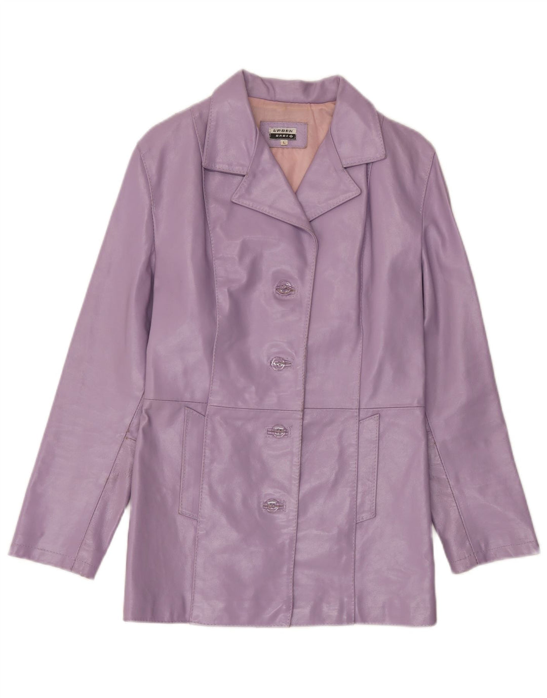 Vintage mujer chaqueta de cuero Reino Unido 14 grande púrpura