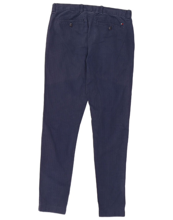 Tommy Hilfiger Pantalones chinos ajustados para hombre W30 L32 Algodón moteado azul marino