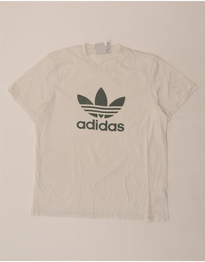 ADIDAS Mens Graphic T-Shirt Top Large White Cotton Vintage Adidas and Second-Hand Adidas from Messina Hembry 