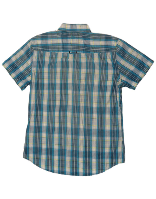 Lee Camisa De Manga Corta Para Hombre XL De Algodón A Cuadros Azul