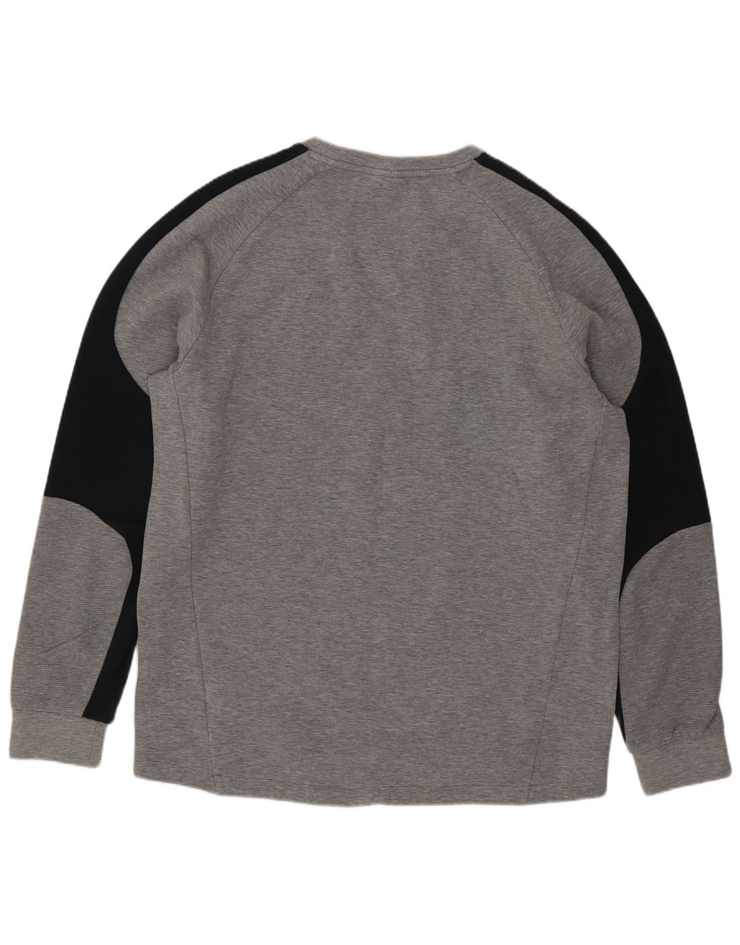 Puma Camiseta de manga larga para hombre de algodón gris color block grande