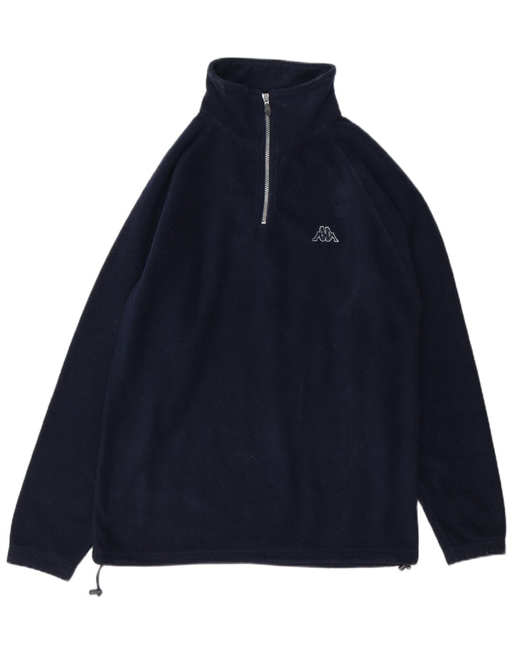 KAPPA Hombre Jersey De Forro Polar Con Cremallera Y Cuello Medio Azul Marino