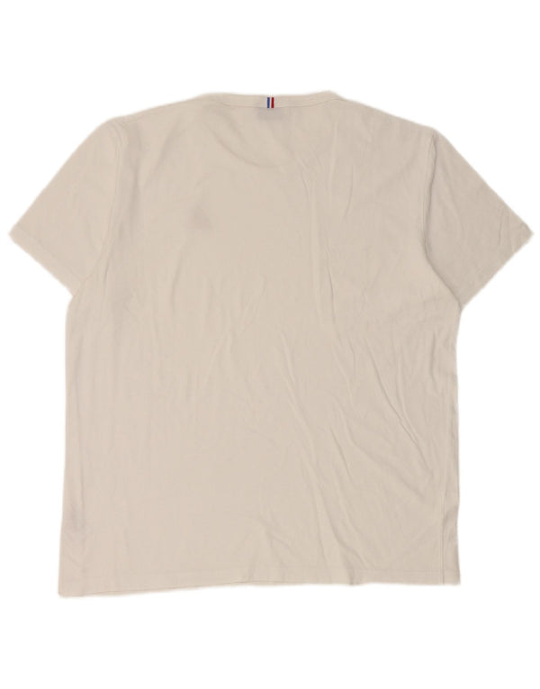 Le Coq Sportif - Camiseta para hombre, talla grande, algodón blanco