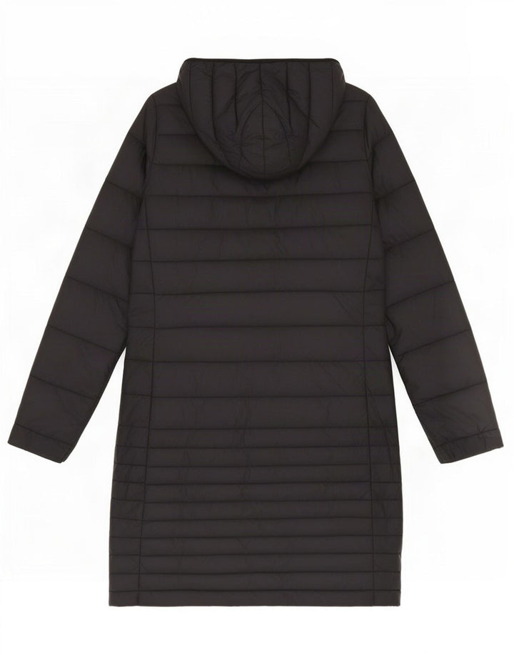 Puffa Abrigo acolchado con capucha para mujer UK 8 Small Nylon negro
