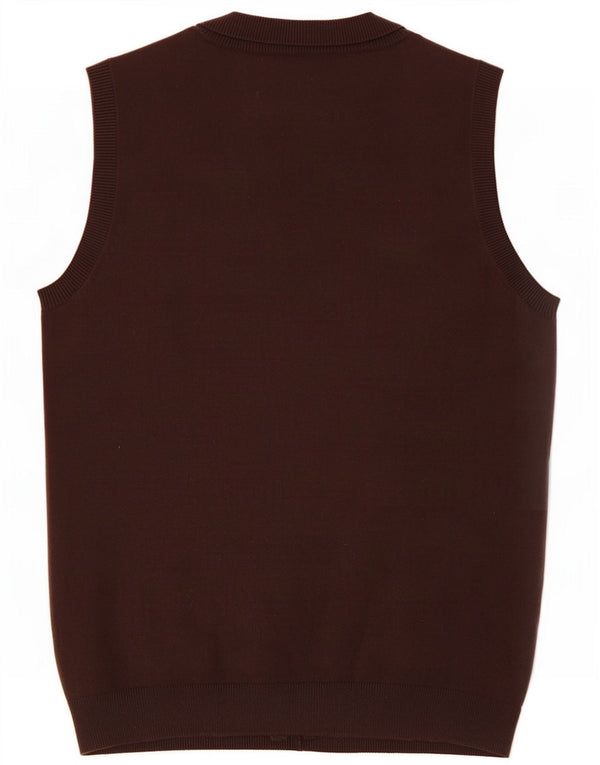 Zara Mujer Chaleco Tank Top UK 12 Algodón Marrón Medio