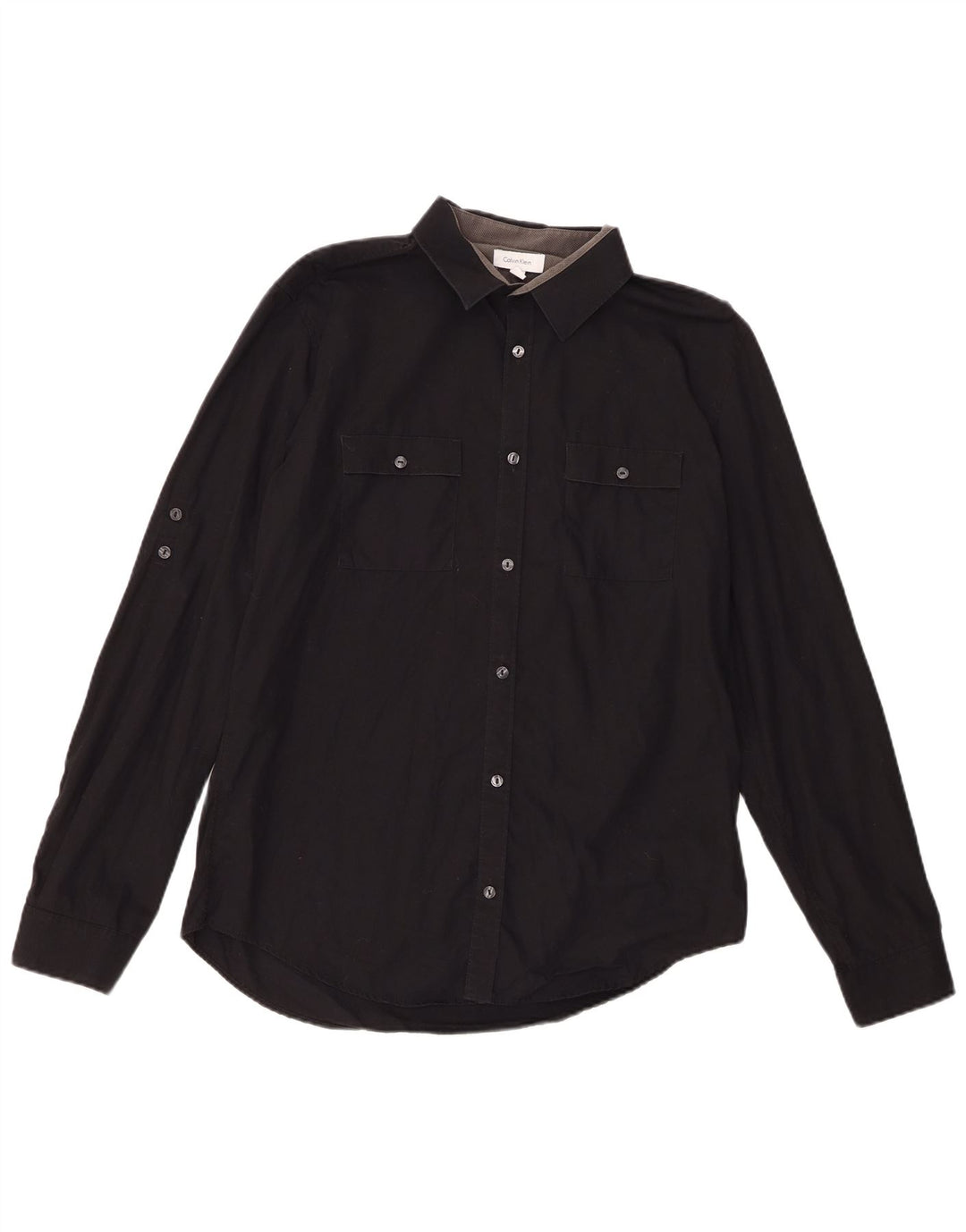 Camisa Calvin Klein Hombre Mediana Algodón Negro