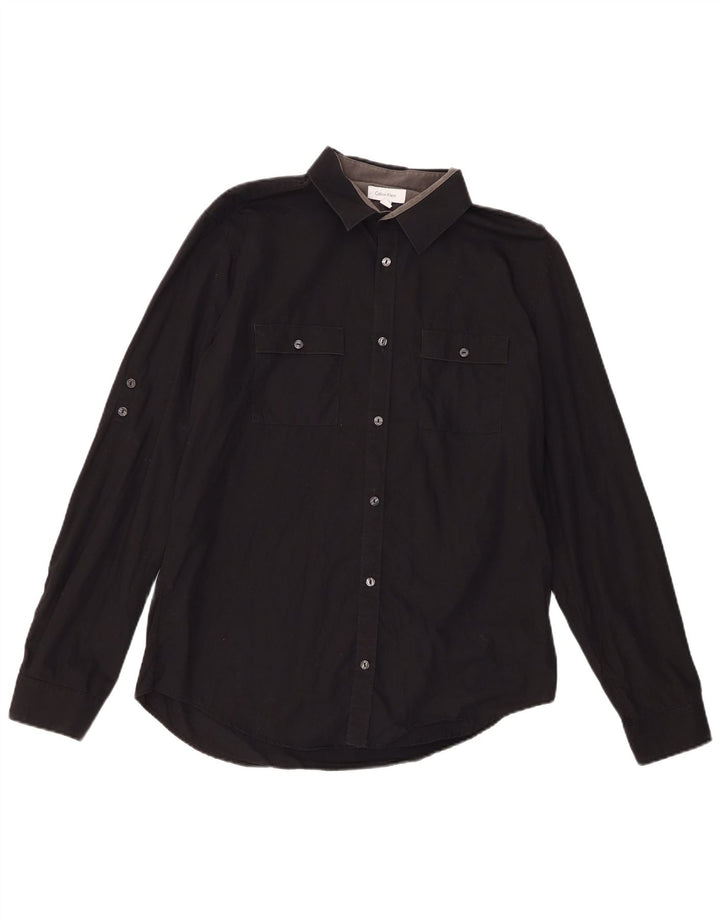 Camisa Calvin Klein Hombre Mediana Algodón Negro