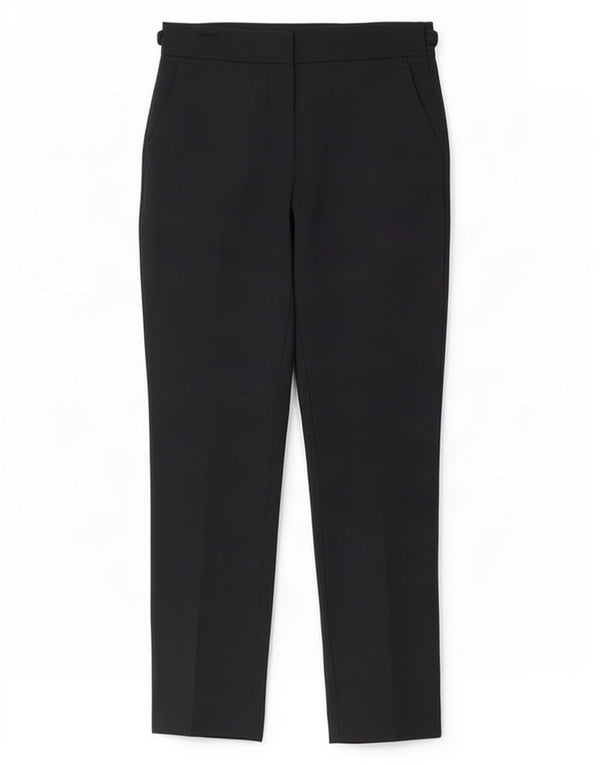 Zara Mujer Pantalón Cropped Slim Medium W30 L26 Algodón Azul Marino