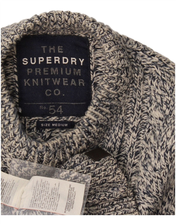 Superdry Jersey De Cuello Redondo Para Hombre De Lana Moteada En Azul Marino Medio