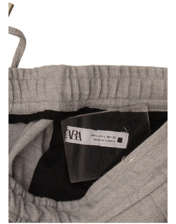 Zara Hombre Shorts Deportivos Grande Gris