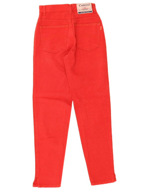 Casucci Pantalones casuales de cintura alta para mujer IT 42 Medium W24 L29 Algodón rojo