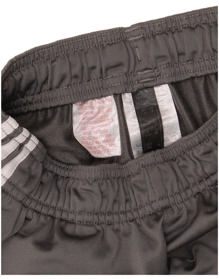 ADIDAS Boys Tracksuit Trousers Joggers 11-12 Years  Grey Polyester