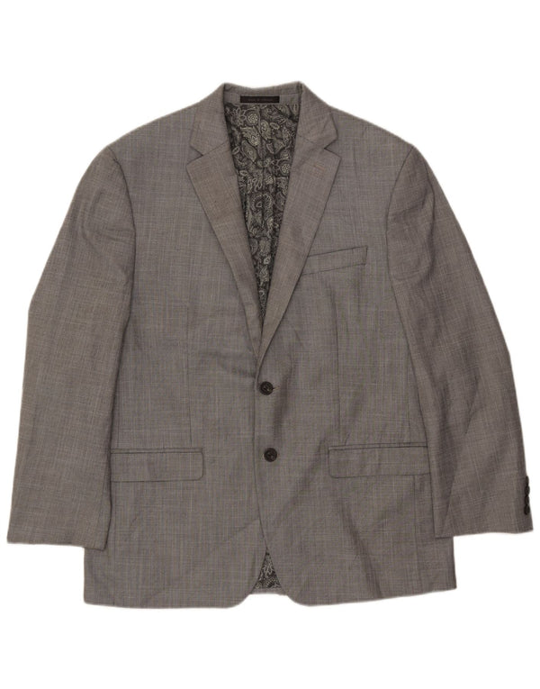 Chaps Chaqueta tipo blazer de 2 botones para hombre UK 40 Grande Gris Chevron Poliéster