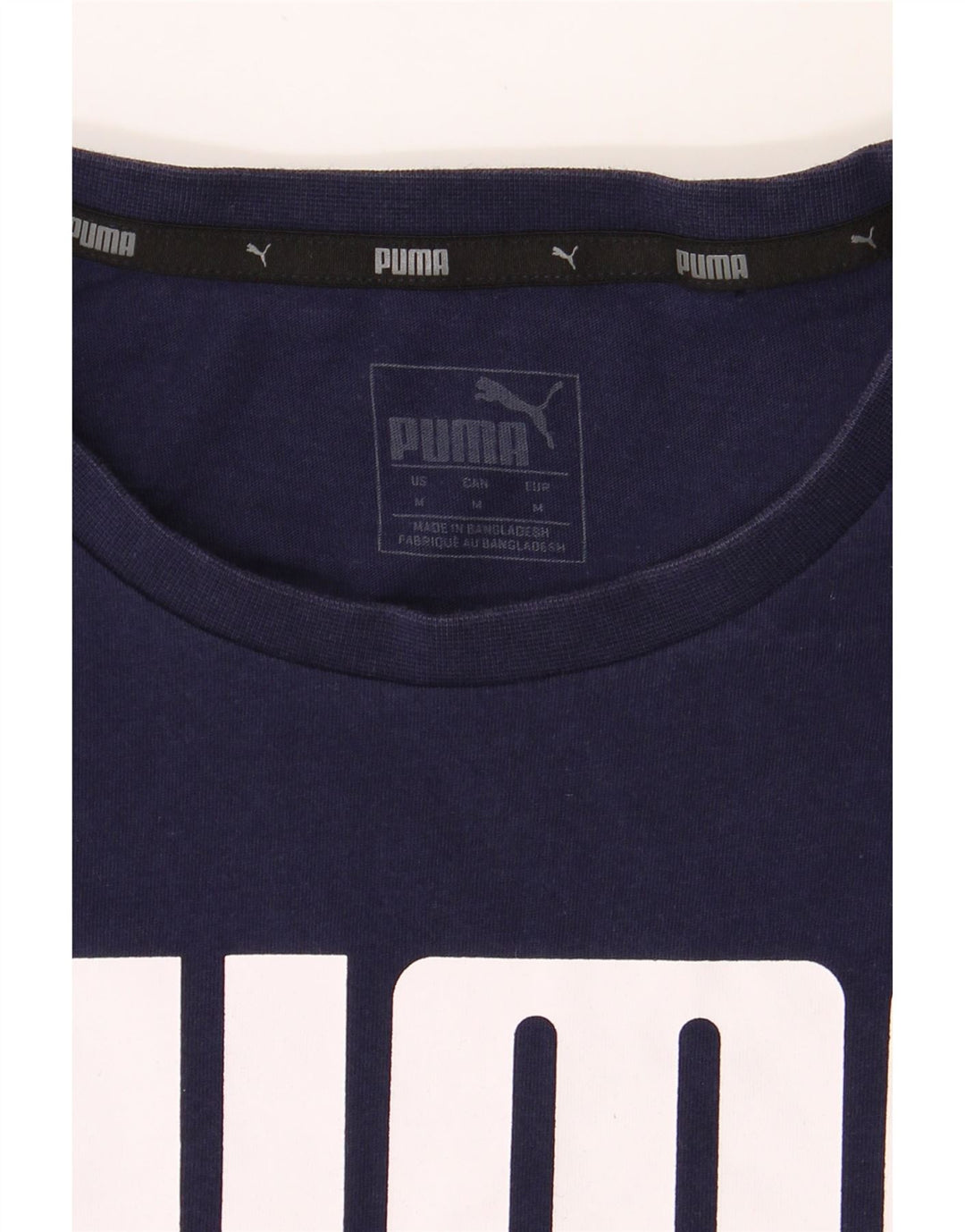 PUMA Mens Graphic T-Shirt Top Medium Navy Blue Cotton Vintage Puma and Second-Hand Puma from Messina Hembry 