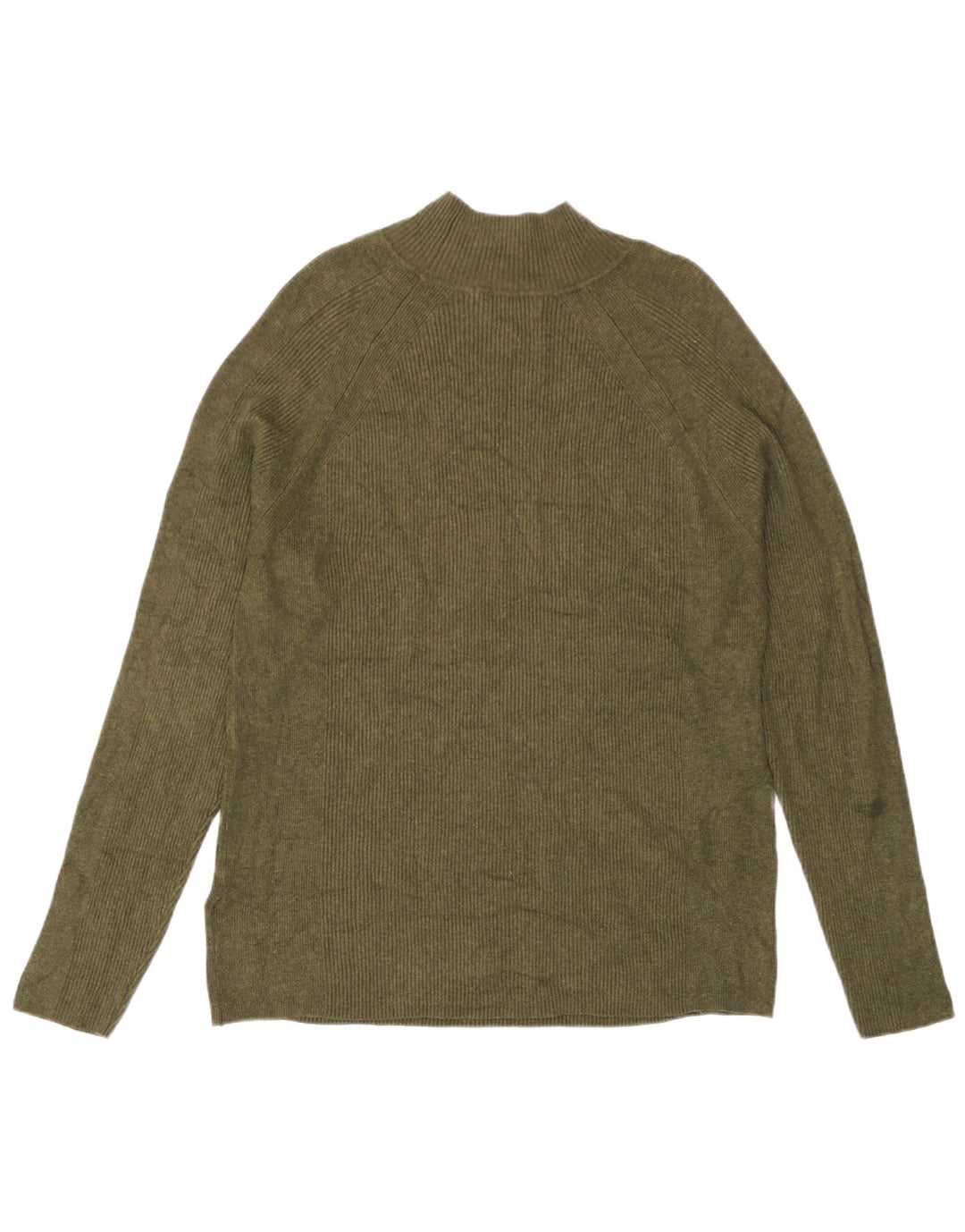 Marks & Spencer Suéter tipo jersey con cuello alto para mujer UK 46 Large Viscosa caqui
