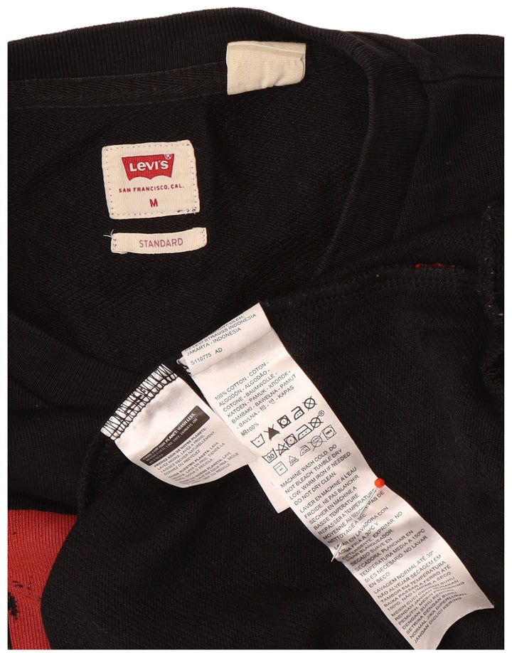 Levi's Sudadera con gráfico estándar para hombre, jersey de algodón negro mediano