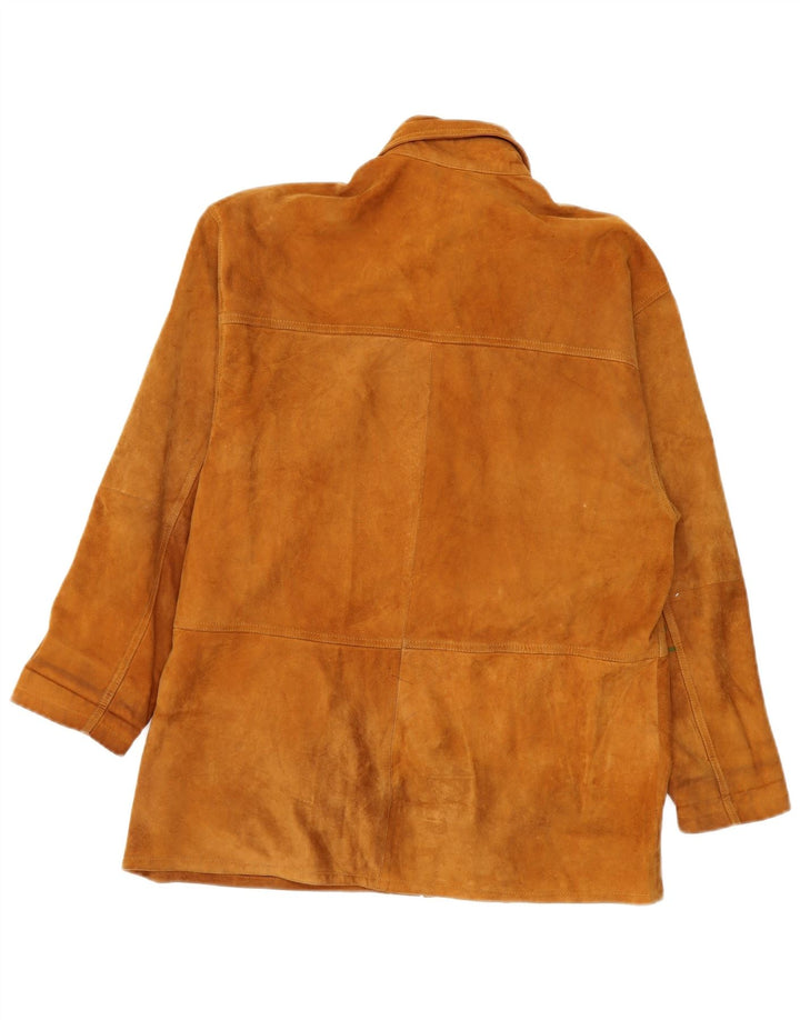 Vintage mujer ante chaqueta Reino Unido 16 marrón grande