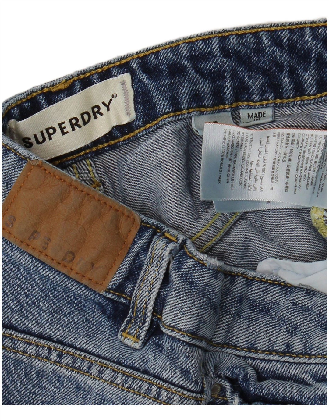 Shorts vaqueros SUPERDRY Mujer W26 Small Blue Cotton