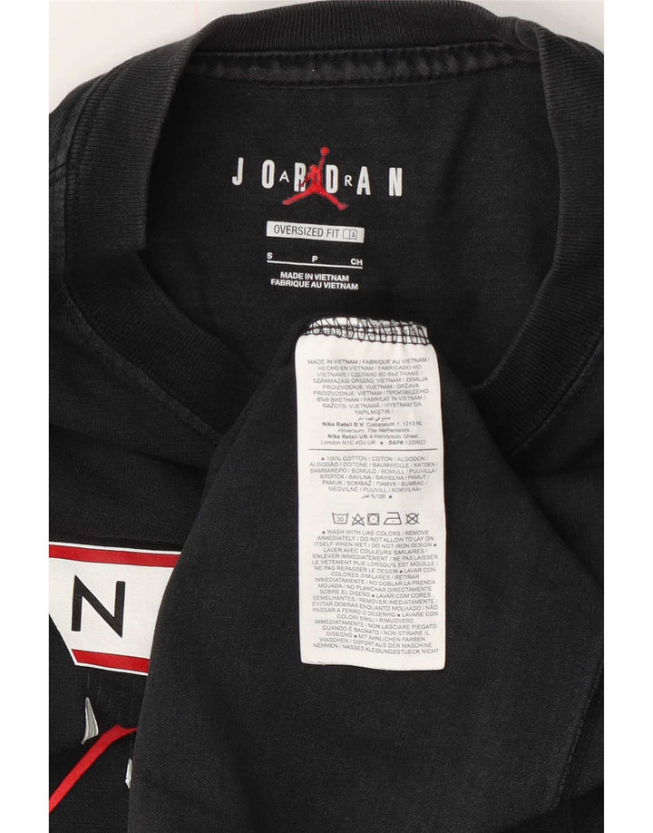 Jordan - Camiseta con gráfico extragrande para hombre, talla pequeña, algodón negro
