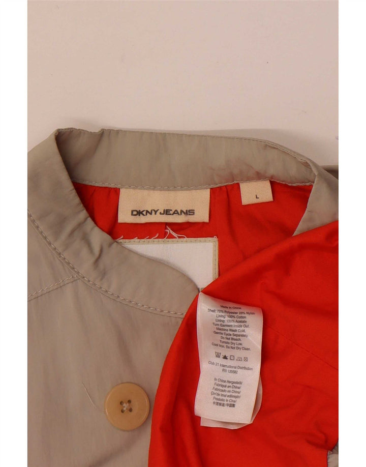 Dkny Abrigo cruzado de manga 3/4 para mujer UK 46 Poliéster gris grande