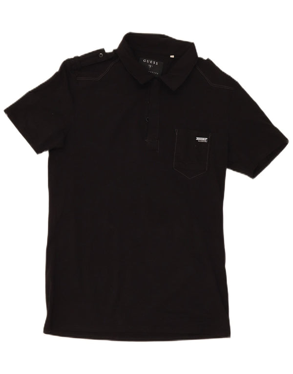 Guess Polo militar para hombre UK 34 XS Algodón negro