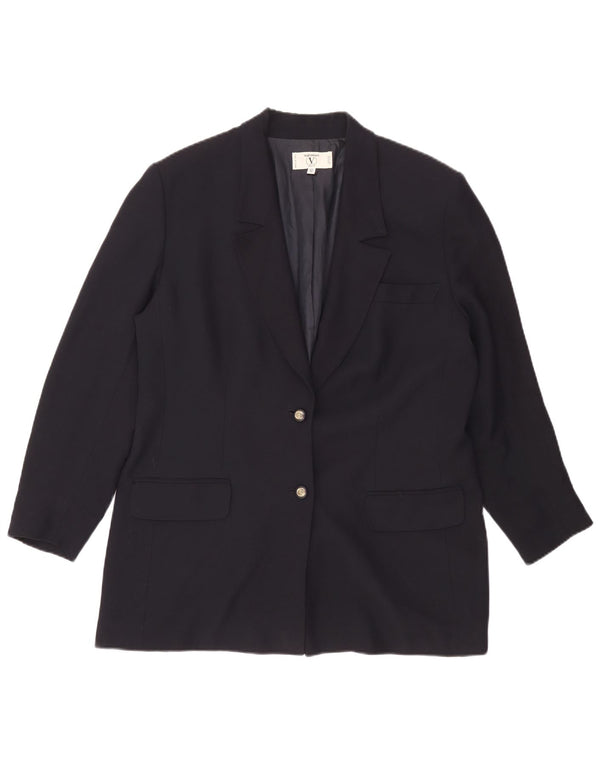 Chaqueta Blazer De 2 Botones Para Mujer Valentino IT 50 XL Viscosa Azul Marino