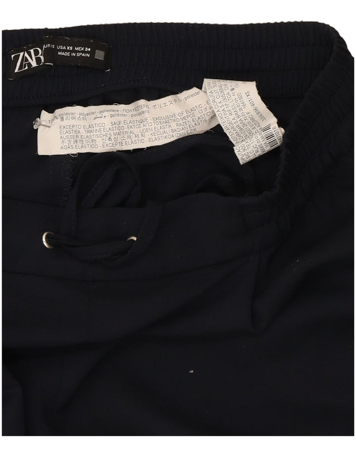 Zara Mujer Pantalón Chándal UK 6 XS Azul Marino Poliéster