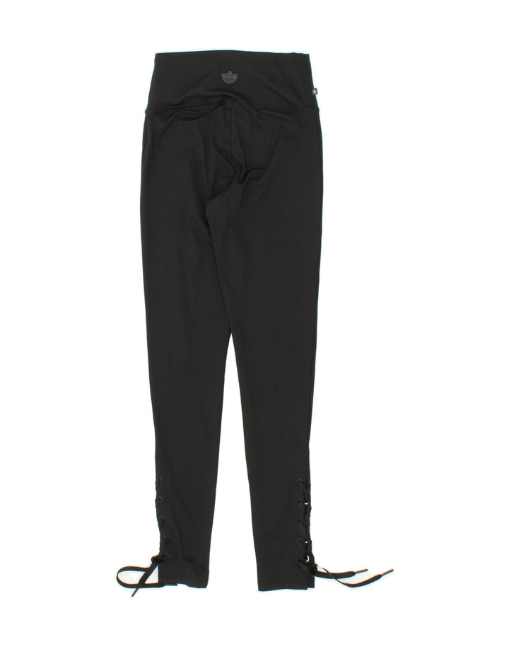ADIDAS Womens High Waist Leggings UK 8 Small Black Polyester Vintage Adidas and Second-Hand Adidas from Messina Hembry 