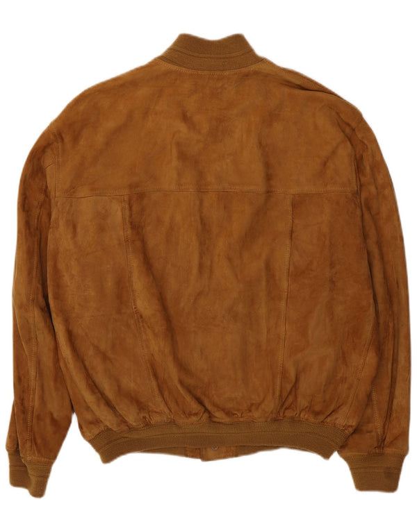 Vintage hombres ante bomber chaqueta Reino Unido 42 XL marrón