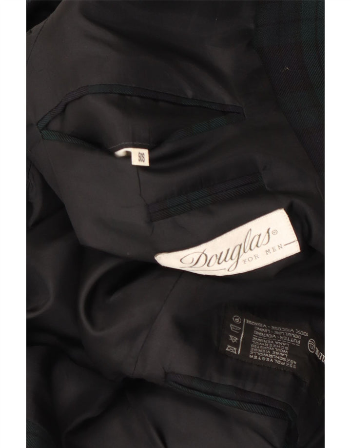 Douglas Chaqueta tipo blazer de 2 botones para hombre IT 50 Poliéster a cuadros verdes grandes