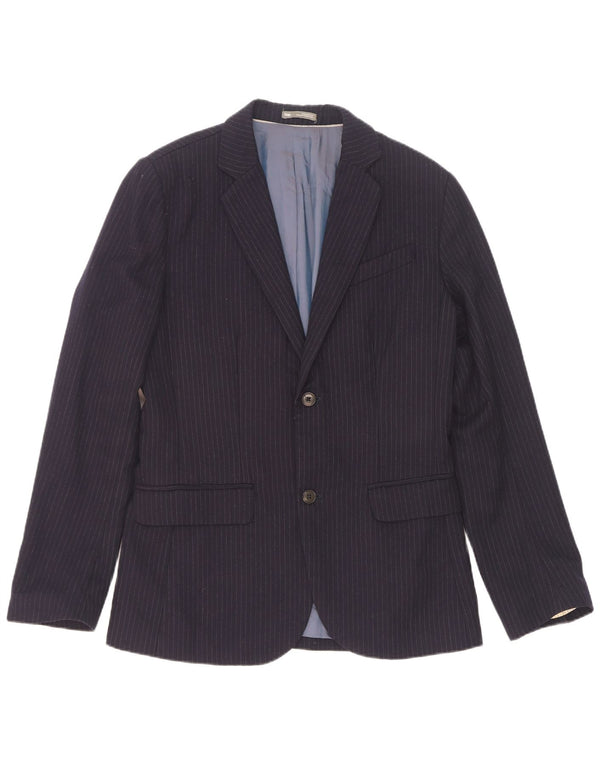 Gap Chaqueta tipo blazer de 2 botones para hombre UK 36 Small Lana a rayas azul marino