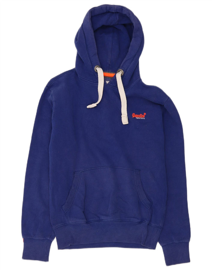 Superdry Jersey con capucha para hombre, talla pequeña, algodón azul