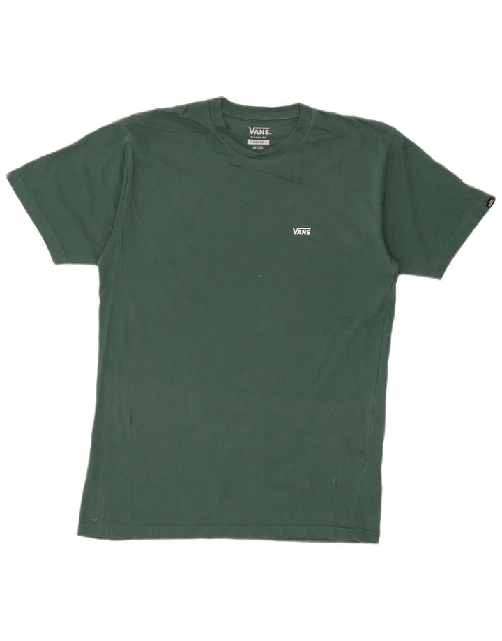VANS Hombre Classic Fit Camiseta Top Algodón Verde Medio