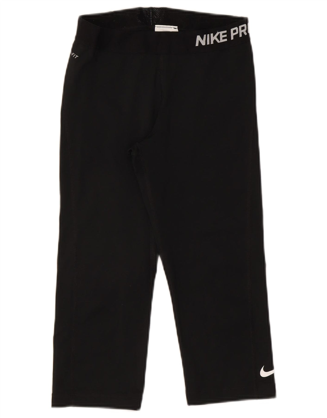 Nike Dri Fit Graphic Capri Leggings para mujer UK 12 Mediano Negro Poliéster
