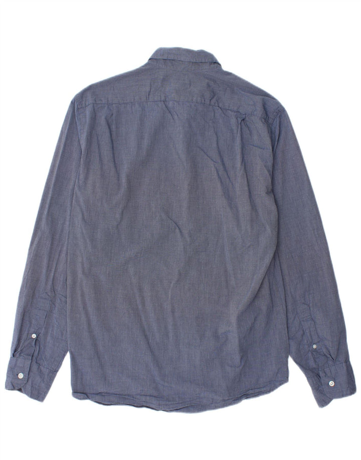 J. CREW Camisa ajustada para hombre de algodón azul marino medio