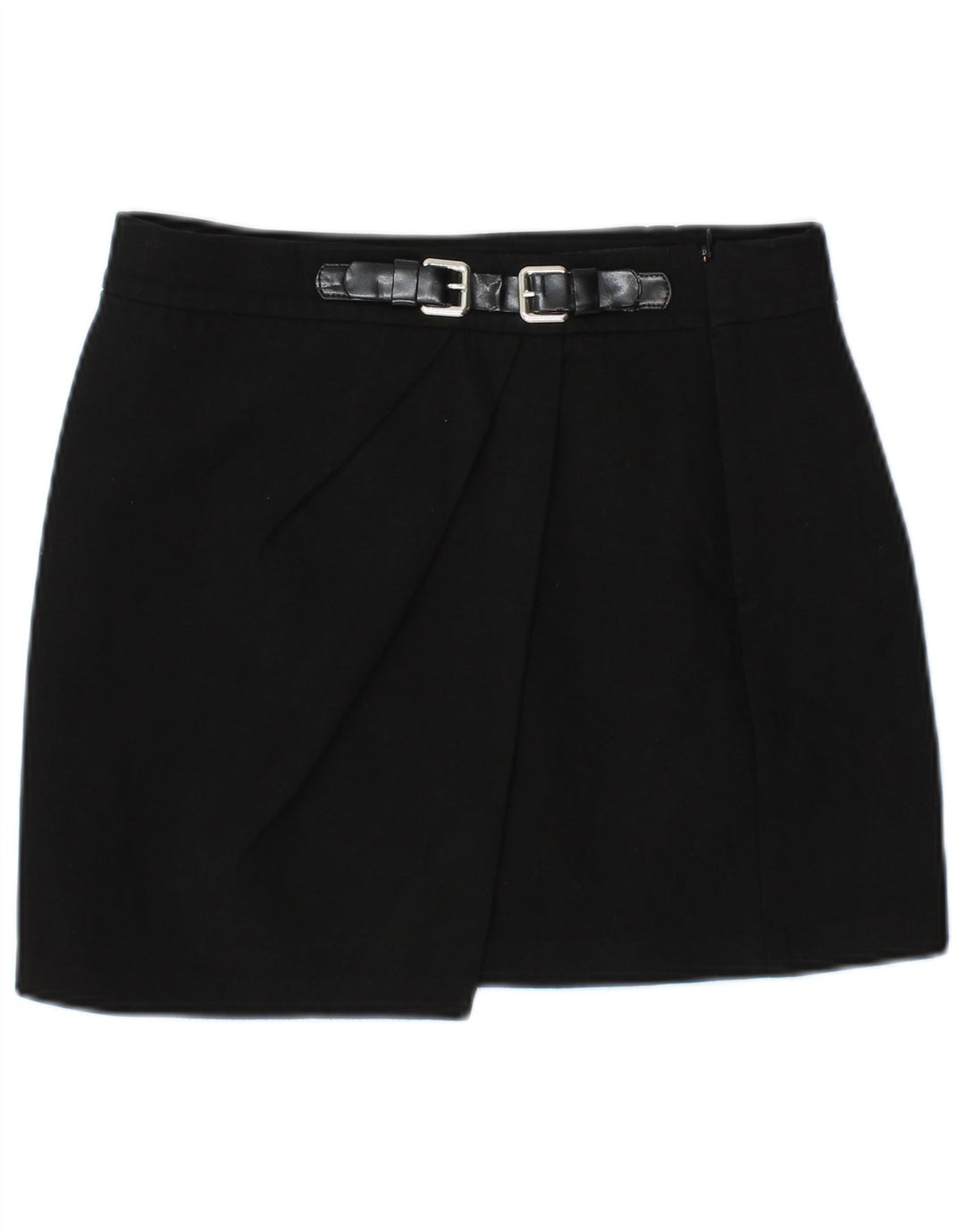 Zara Mujer Mini Falda Pequeña W27 Poliéster Negro