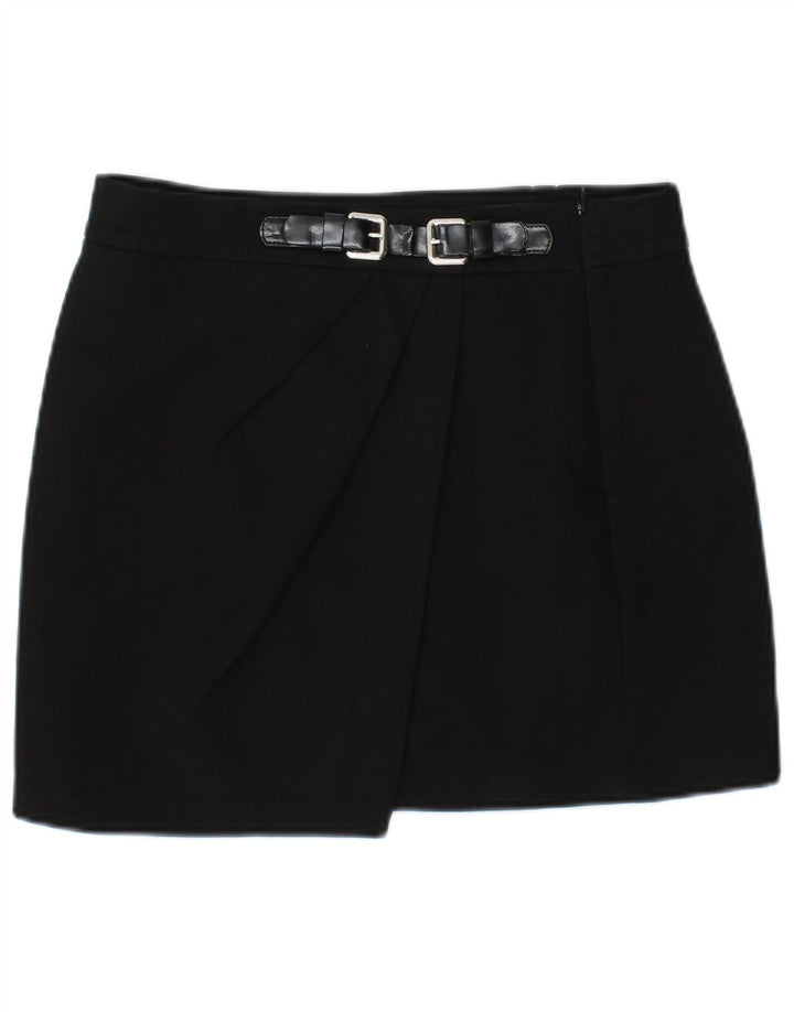Zara Mujer Mini Falda Pequeña W27 Poliéster Negro