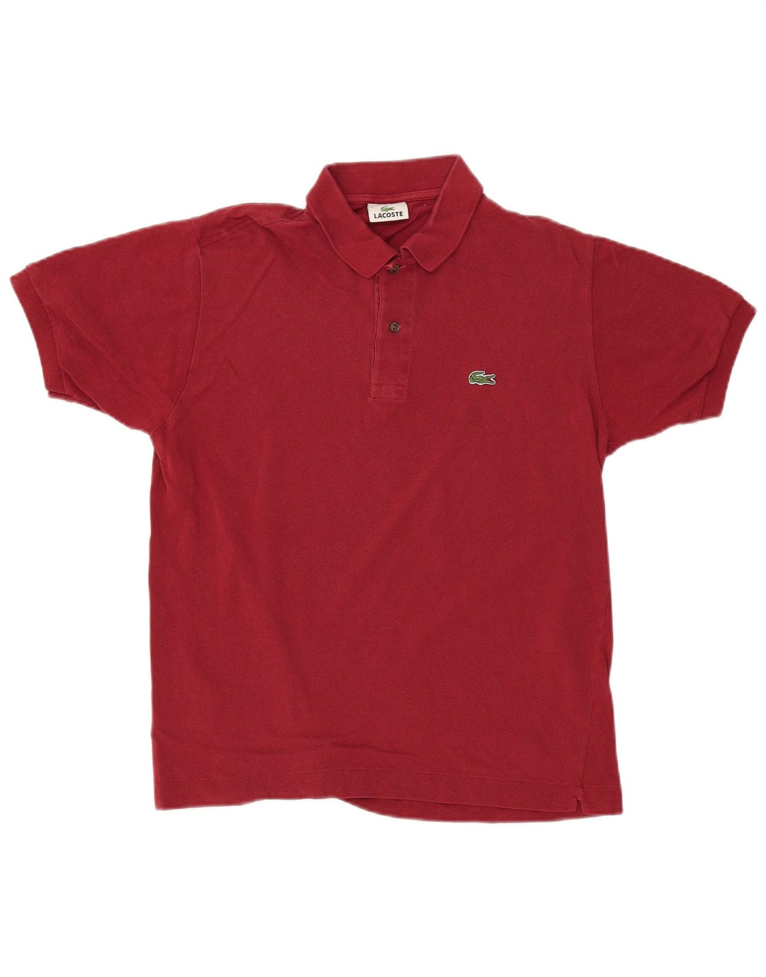 LACOSTE Polo para hombre talla 4 mediano algodón burdeos